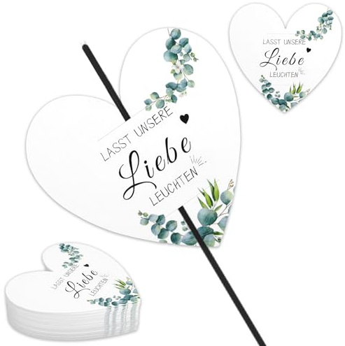 50 PCS Wunderkerzen Karten für Hochzeiten, Wunderkerzen Etiketten, seifenblasen Hochzeit, hochzeit auf Umwegen, Gastgeschenke & Romantische [ohne Wunderkerzen
