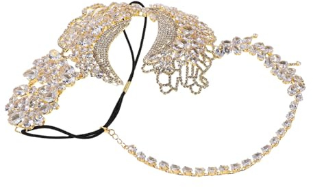 FOMIYES Rhinestone mit Elastischem Band Glänzende Venezianische Halbgesichts-maske für Karneval Halloween Fasching und Ball Wiederverwendbares Leichtes Party-accessoire für Damen