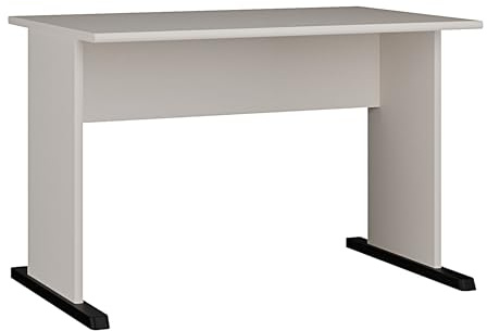 Forte TEMPRA2 Schreibtisch 100 110, moderner Schreibtisch mit Kufenfüßen, Holzwerkstoff, Kaschmir Beige, 108 cm breit x 72 cm hoch x 72 cm tief