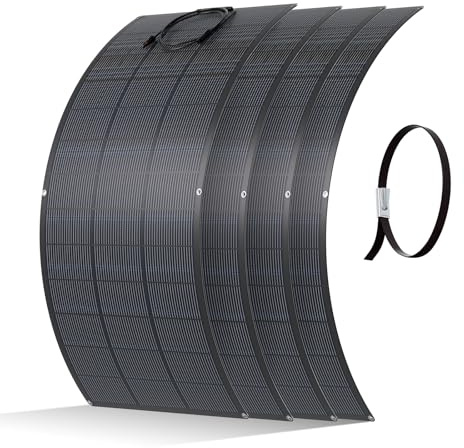 ECO-WORTHY 4×Solarpanel Flexibel 200W,25% hohe Umwandlung | ETFE,800W Flexible Solarmodule für Balkonkraftwerk,Wohnmobil,Boot,Dach,Camping,unebene Flächen
