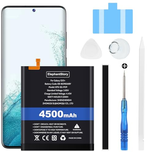 Elephantstory Akku für Samsung Galaxy S20 Plus/ S20+ SM-G985, 4500 mAh Batteriecode EB-BG985ABY Lithium-Polymer Ersatzakku mit Reparatur Werkzeugsatz