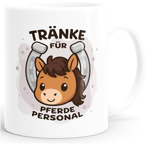 SpecialMe® Tasse Spruch Tränke für Pferdepersonal Geschenk Reiterinnen Pferdeliebhaber & Pferdemädchen Keramik Weiss standard