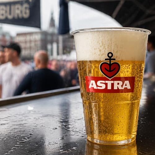 ASTRA Bier Einwegbecher aus recycletem Kunststoff (50 Stück) (0.5, Liter)
