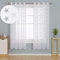 Deconovo Voile Vorhänge Leinenoptik Vorhänge Ösen Durchsichtig Gardinenschals mit Stickerei Stern, 175x140 cm(HöhexBreite), Hellgrau, 2er Set