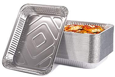 CONTITAL R32G Contenitori Alluminio 8 Porzioni | Vaschette Grandi Monouso | Teglie Usa e Getta per Alimenti - 50 Pezzi Professionale