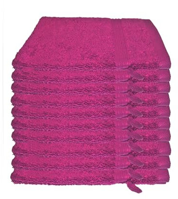 Julie Julsen 10er Pack Waschlappen 29 Farben erhältlich weich und saugstark 500gsm Öko Tex 15 x 21 cm Fuchsia B-Ware