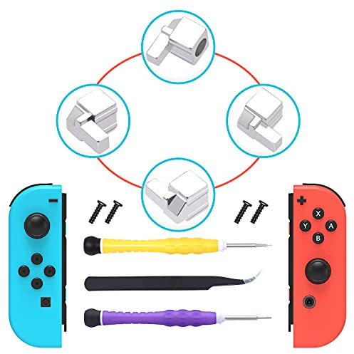 FYOUNG [New Version] Replacement Latches Compatible with Switch OLED/Switch JoyCons, Lock Buckles Repair Tool Kit Replacement for Switch Joycons with Screwdrivers and Tweezer
