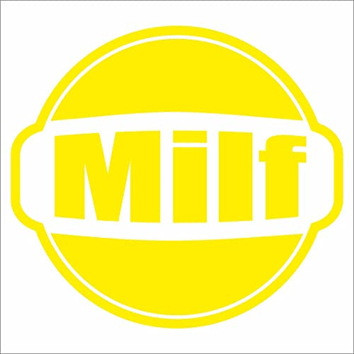 JINTORA - Autoaufkleber Tuning - Auto Aufkleber - Milf Gulf - 108x99 mm - Auto Aufkleber - Bus - Fenster - Heckscheibe - Camper - wetterfest Outdoor Sticker Auto Deko LKW Tuning Selbstklebend - gelb