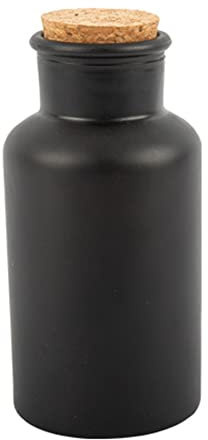 Bouteille apothicaire noire mat avec bouchon liège 17 cm 500 ml - Noir