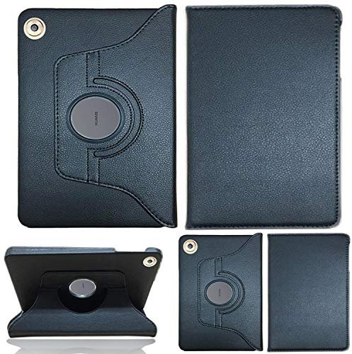 Huawei MediaPad T3 10 Case Cover, PU Leather Folio Case Cover for Huawei MediaPad T3 9.6-Inch IPS LCD Tablet with Stand Function and Multiple Viewing Angles (Black)