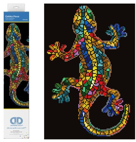 DIAMOND DOTZ Painting, Beginner Kit, Fabric, Gekko Paua, 27 x 41cm