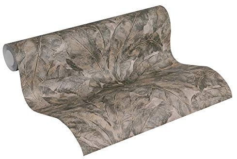 Livingwalls A.S. Création Vliestapete Metropolitan Stories Francesca Milano Tapete mit Palmenprint in Dschungel Optik 10,05 m x 0,53 m beige metallic schwarz Made in Germany 369271 36927-1