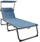 Homecall Sonnenliege mit Dach, schnell trocknender Schaumstoff, XXL, 200 x 70 cm - (Blau)