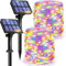 litogo 2 Stück Solar Lichterkette Aussen, 12M 120 LED Lichterkette Außen Wasserdicht KupferDraht 8 Modus Solarlichterkette Deko für Garten, Balkon, Terrasse, Tor, Hof, Hochzeit, Party (Bunt)