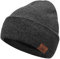 Bequemer Laden Winter Warm Beanie Mütze Thermo Wintermütze Strickmütze Rippe Gestrickt Mützen mit Fleece Gefütterte für Herren Damen, Dunkelgrau