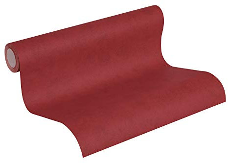 A.S. Création Vliestapete Neue Bude 2.0 Edition 2 Tapete Used Glam Vintage Uni Optik 10,05 m x 0,53 m rot Made in Germany 374448 3744-48
