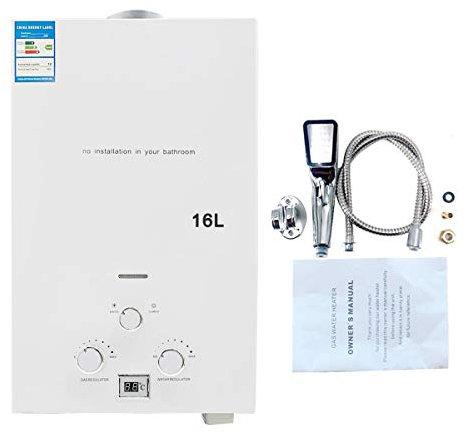 Cozyel 16 litri Scaldabagno a gas GPL butano propano 16 L 32 KW per la casa viaggio camper barca campeggio auto