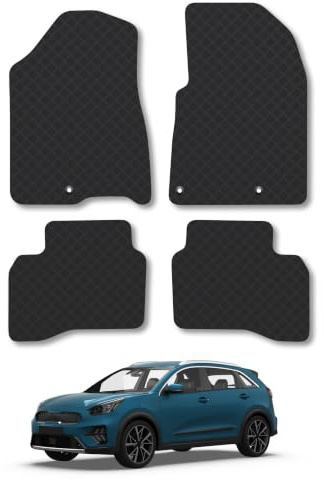 Fits Kia Niro (2017-2022) [Hybrid] 3mm Rubber Car Mats | Tailored Fit Durable Floor Mats Full Coverage Protection Waterproof Accessories Easy Clean Anti Slip Made in the UK