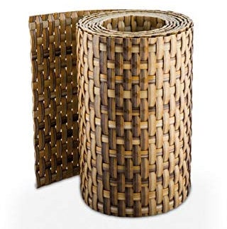 Mayaadi Home Sichtschutzstreifen Polyrattan Rolle Rattan Zaunfolie Sichtschutz Zaunblende Garten Mattenzaun Balkon Matte Einstabmattenzaun Länge 2,55 Meter Höhe 19 cm Beige 1 Stück