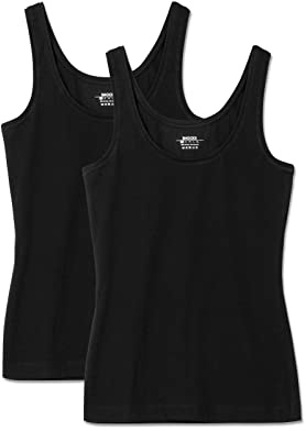 Snocks Top Damen aus Bio-Baumwolle 2er Pack - Körperbetonte Passform - Hochwertige Unterhemden mit klassischen Trägern