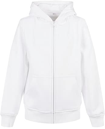 Build Your Brand Kinder Kapuzenjacke Organic Basic Kids Zip Hoody, Hoodie mit Reißverschluss für Jungen und Mädchen, 100% Bio-Baumwolle