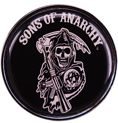 TOXI SONS of Anarchy Skull Biker Badge Bad Ass Death Skull Sensenmann Anstecknadel Schwarz Gothic Dark Decor Party Geschenk