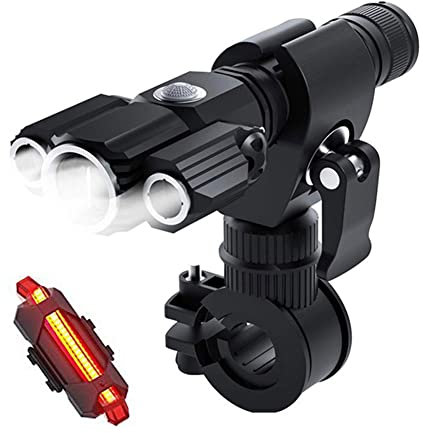 BIGFOX Luz Trasera Bicicleta,Recargables USB Luz Bicicleta Delantera y Trasera Luz Delantera y Trasera de Ciclismo Impermeable de Seguridad LED para Bicicletas de Carretera y Montaña
