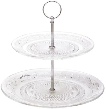 Generico Alzata Centrotavola in Vetro a due piani, diametro 20 cm e 25 cm