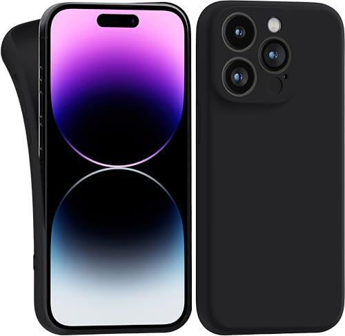 MyGadget Cover per iPhone 14 Pro - Custodia Protettiva in Silicone Morbido – Case TPU Flessibile - Ultra Protezione Antiurto & Antiscivolo Nero