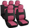 Rebeca Shop A20 Coprisedili Per Auto Universali | Modello Trapuntato | Set Fodere Anteriori e Posteriori | Zip | Copri-Sedile Interni (Rosa)