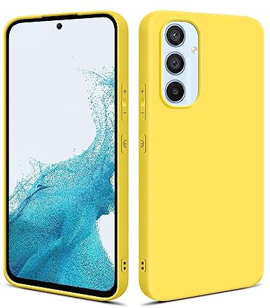 HSP Cover per Samsung Galaxy A54 5G [repellente alla polvere] Custodia protettiva in silicone TPU premium | antigraffio antiurto | Protezione della fotocamera | Vestibilità perfetta sottile | Giallo