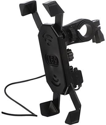 Mikikit Support De Téléphone pour Moto avec Chargeur USB Étanche Guidon Rotation Conception Télescopique