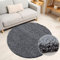 Miovani Hochflor Teppich Rund 80 cm Grau - Besonders weicher Shaggy Teppich in vielen Farben & Größen für Dein gemütliches Zuhause - Teppich Wohnzimmer & Schlafzimmer