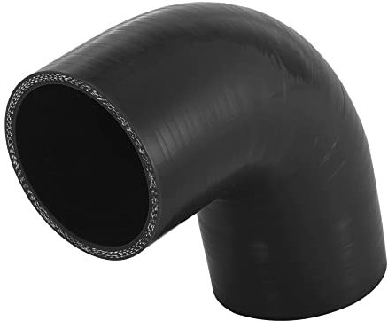 A ABSOPRO 63mm 2.5 ID 90 Degree Elbow Silicone Reducer Hose Silicone Hose Coupler Intercooler Tube Black for Car Intercooler Intake Piping