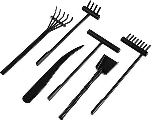 TOYANDONA 6 rastrelli Zen Mini rastrello da giardino per meditazione, sabbia zen, attrezzi da giardino fai da te, set da giardino