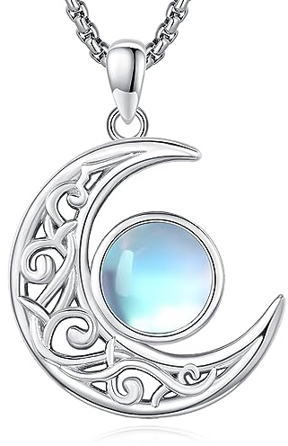 Eusense Mondstein-Halskette/Mond-Anhänger/Baum des Lebens-Halskette/Herz-Anhänger-Halskette 925 Sterling Silber Anhänger Schmuck Geschenke für Frauen Damen Mädchen Muttertag Vatertag