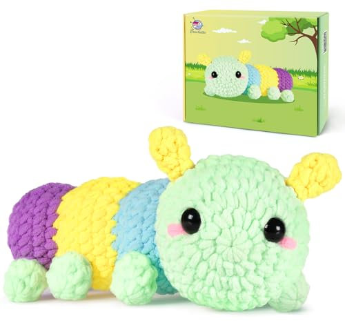 Crochetta Lehrer-Wertschätzungsgeschenke, Häkelset für Anfänger, Anfänger-Häkel-Starter-Set für Erwachsene mit Schritt-für-Schritt-Video-Tutorials, Häkeltier-Sets für Kinder, DIY-Strickzubehör