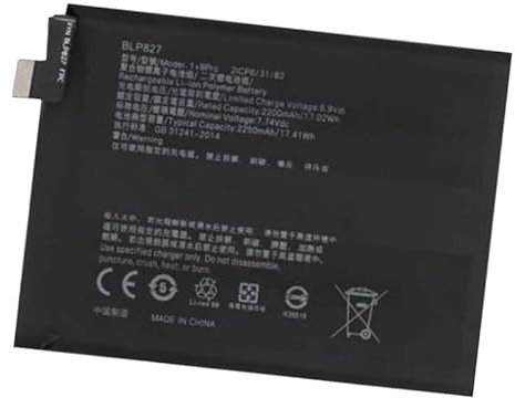 Backupower - Batteria di ricambio compatibile con One-Plus 9 Pro 5G, LE2120, LE2121, LE2123, LE2125, LE2127 BLP827 7.74V, 2250mAh/17.41Wh