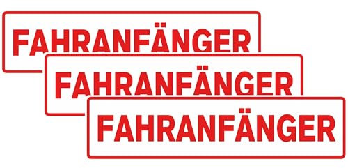 SL group - 3 Aufkleber Fahranfänger in 32 x 8 cm aus hochwertiger Magnet-Folie - Vorsicht Anfänger Warntafel für Auto, Lkw & Wohnmobil magnetisch - Hinweis-Magnet-Schild für Pkw-Fenster