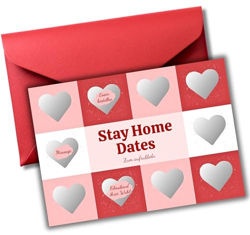 EQUIK PRODUCTS Date Ideen für Paare zum Freirubbeln | Rubbelkarten Spiel | Romantische Geschenk zum Valentinstag, Hochzeitstag | Überraschung Gutschein (Stay Home Dates)