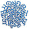 ZESION Iron on Letter 52Pcs Alphabet A to Z Patches with Ironed Adhesive, Decorate Repair Patches for Jackets Shirts Hats Bags Jeans/Blue