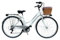 MADICKS Damen-Fahrrad Holland, Größe 28, Vintage-Retro-Stadtrad mit weißem Korb, mit Gangschaltung (Vorderkorb aus Weidengeflecht)
