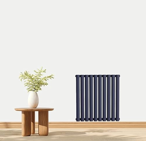 Anthracite Radiator Single Column Horizontal Radiator Central Heating Designer Oval Panel 600 x 590mm