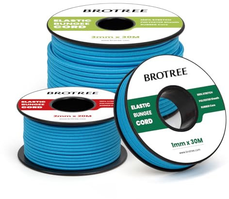 Brotree Gummischnur Gummikordel 3mm x 20m Gummiseil Gummiband Elastische Schnur für DIY, Handwerk, Schmuck, Armbänder, Halsketten, Zelt, Rucksack - Blau