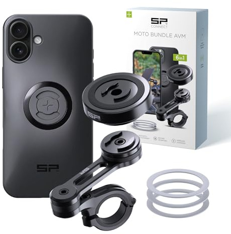 SP CONNECT Moto Bundle mit Anti Vibration Module | SPC+ | kompatibel mit iPhone 16 Plus | Handyhalter für Motorrad Bike Moped Roller | Gadget Halterung für Navi
