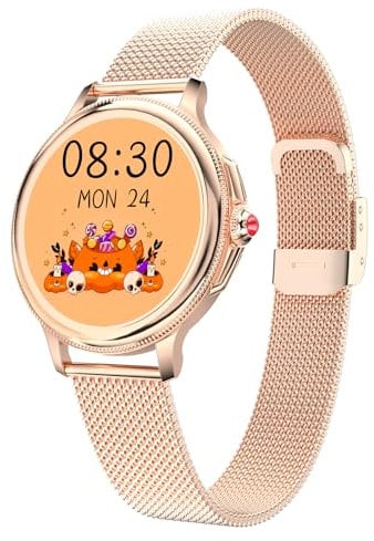 Tipmant Smartwatch Damen, Fitnessuhr Damen mit Telefonfunktion, IP68 Wasserdicht Fitness Tracker, Uhr mit Schrittzähler Damen mit Herzfrequenz,SpO2,Schlafmonitor, Smart Watch Damenuhr für iOS Android