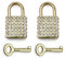 2-Pack Bling Square Padlock Mini Square Lock Decorative Padlock Luggage Accessory Handbag Charm with Key for Jewelry Box Diary (Gold)
