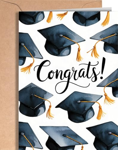 Glückwunsch Karte mit Umschlag - Abschlussgrußkarte - Herzliche Glückwünsche zum Bestanden Abschluss - Abitur, Bachelor, Master, Prüfung, Promotion Doktor Geschenk - NUM 184