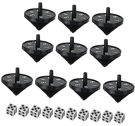 TOYANDONA 10 Satz Prophezeiung Oben Kreativer Kreisel Plastik Black