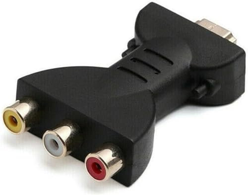 Edksegjcsous High-Definition AV Video Adapter - HDMI to AV RGB RCA Converter, Portable 1080P HD HDMI Male to 3 RCA Female Component Converter, Universal Compatibility for TV, Laptop, PC, DVD